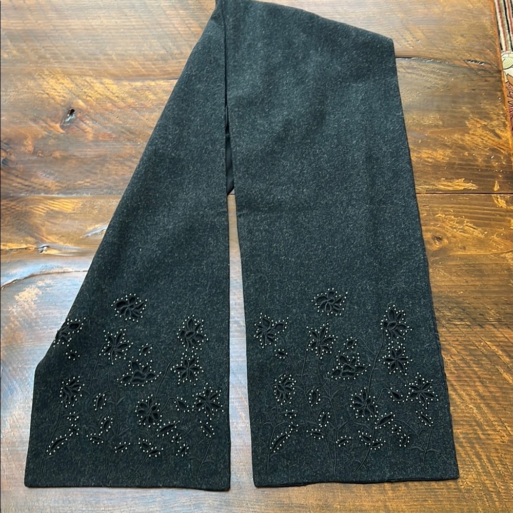 Laura Ashley Black Lace-Patterned Scarf